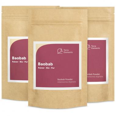 Organic Baobab Powder, 100 g, 3-Pack 